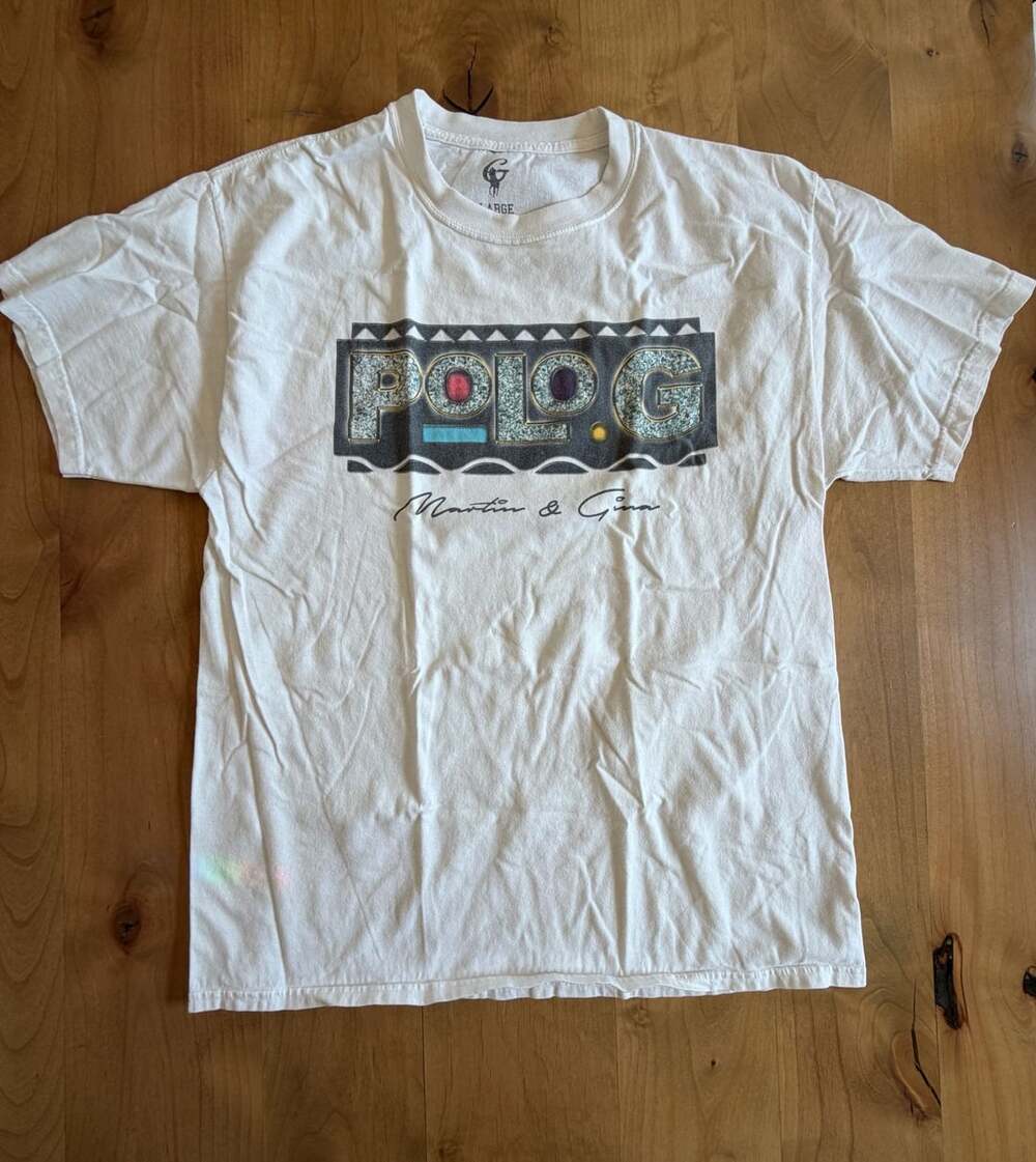 Polo G Martin and Gina Graphic T-Shirt White Size Large